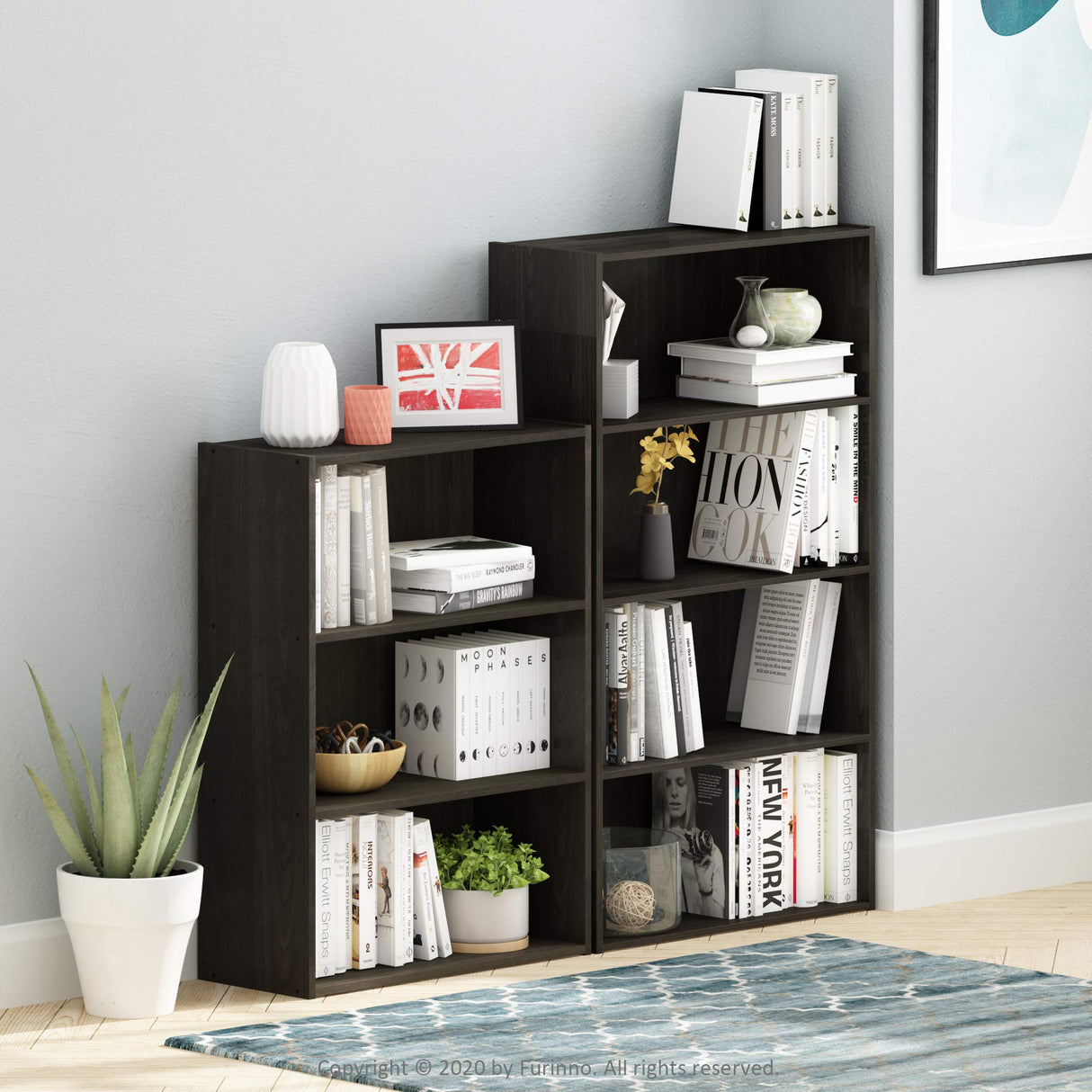 Pasir 3-Tier Open Shelf Bookcase, Dark Espresso