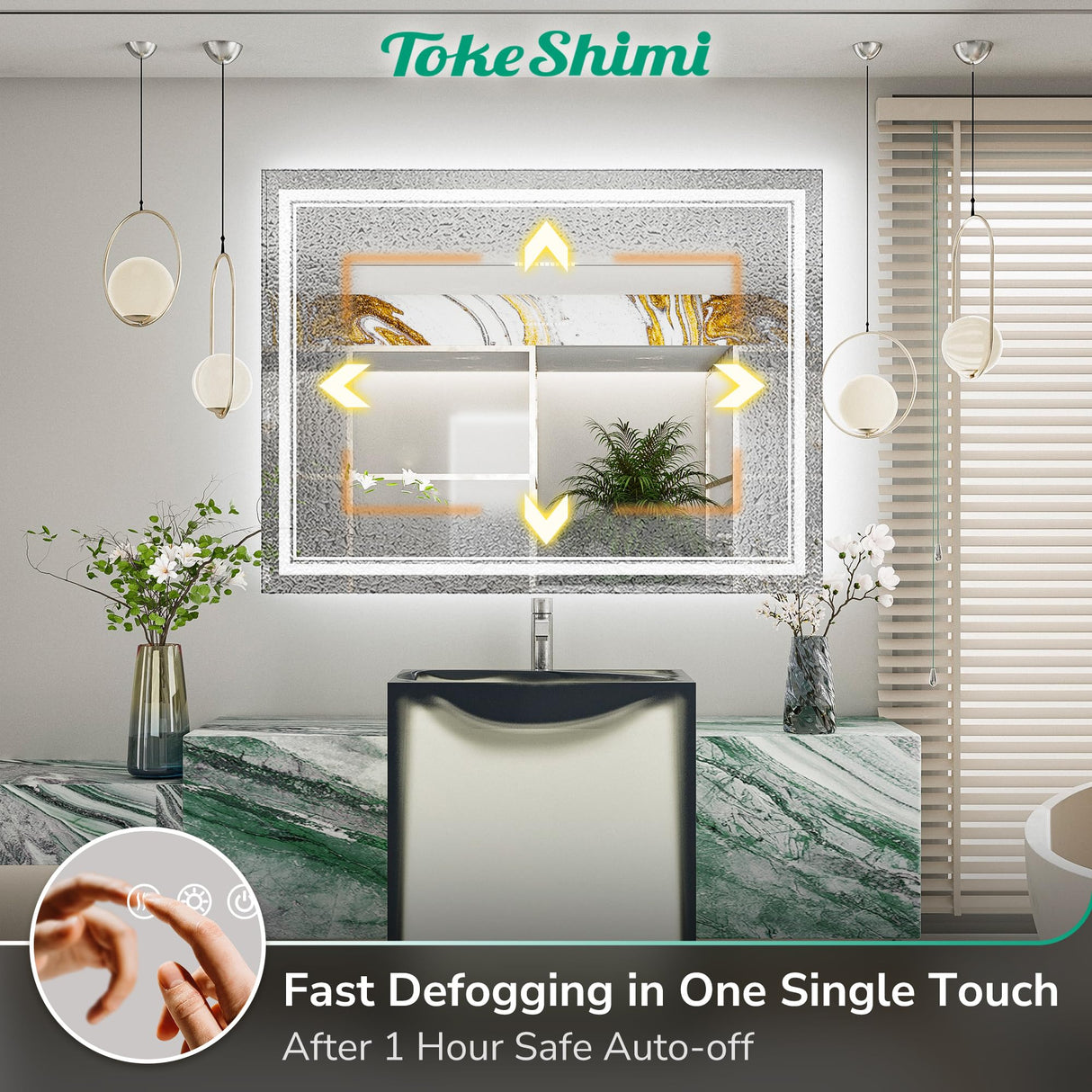 LED 48x30 Inch Frameless Front Light and Backlit Bathroom Vanity Mirror,