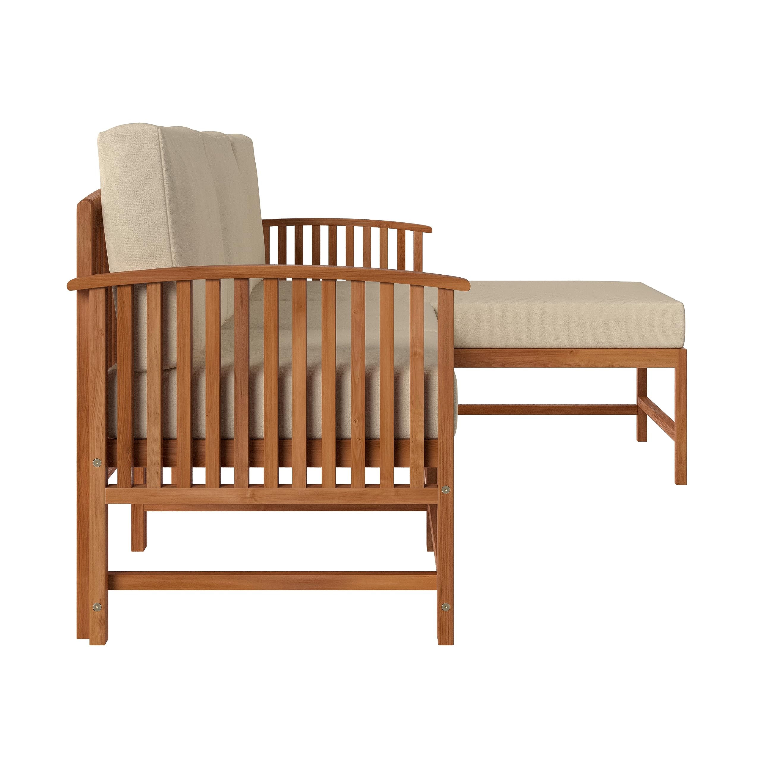 Modern 3-Piece Solid Wood Patio Sectional