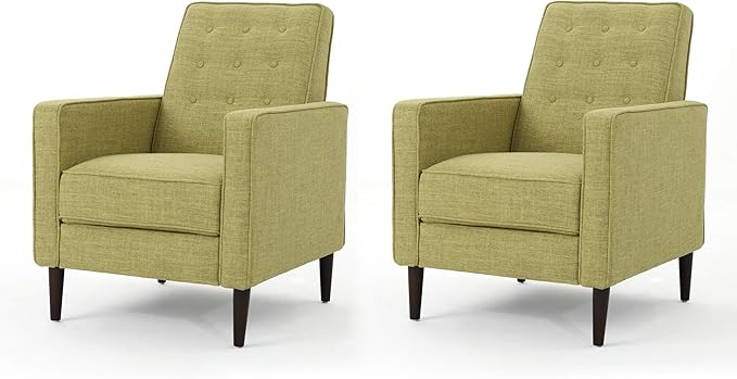 Mervynn Mid-Century Modern Fabric Recliner, Grey