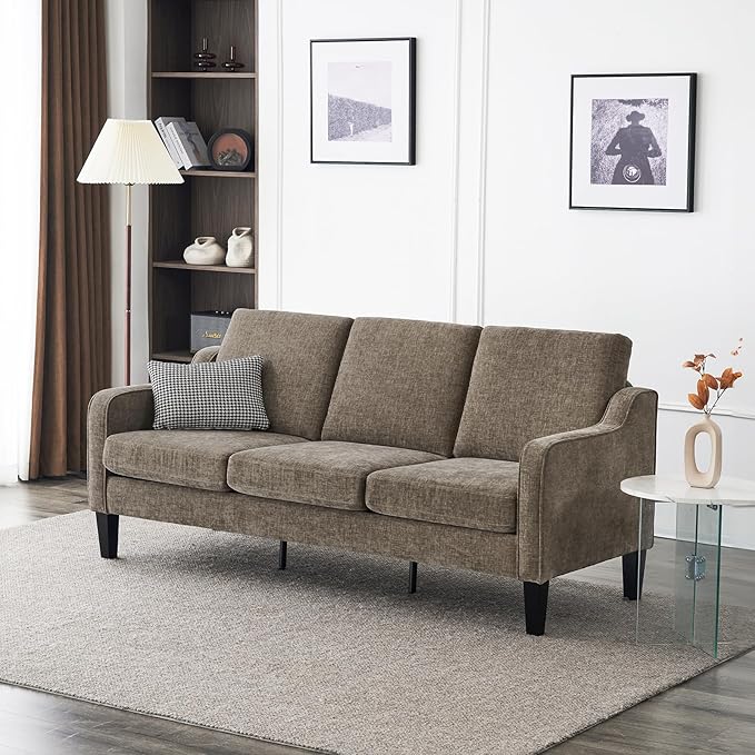 53" Love Seat Couches, 2 Seater Loveseat Mid Century Modern Sofa Couch Soft Chenille