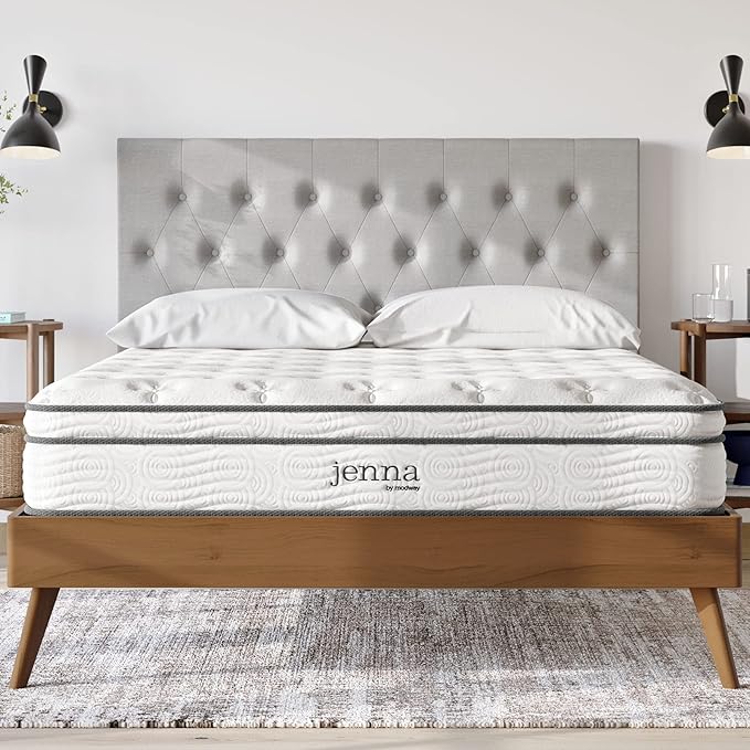 Jenna Innerspring and Foam Mattress-10-Year Warranty, Queen, White