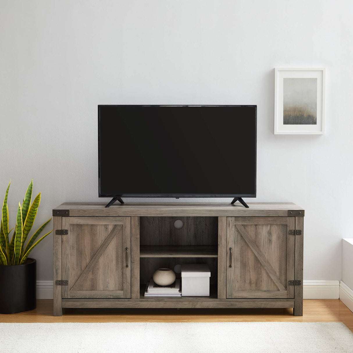 Tucker 58 Inch TV Stand in Grey Wash