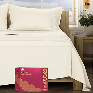 100% Egyptian Cotton Pillow Cases King Size Set of 2 - Luxury 1200 Thread Count Sateen White Pillow Covers