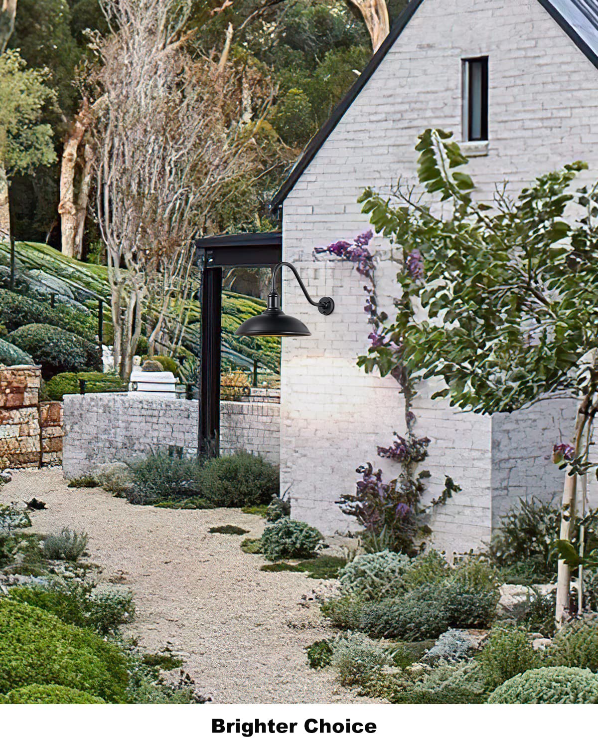 18" Large Barn Lights- Outdoor Gooseneck Wall Sconce Black Industrial Light Waterproof