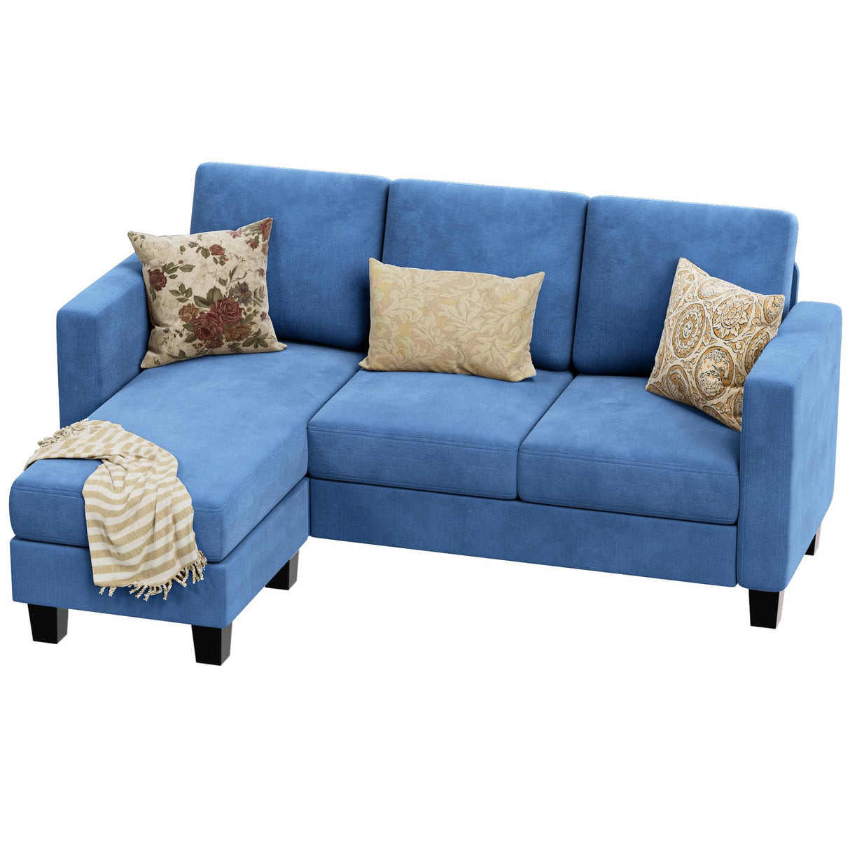 Convertible Sectional Sofa Couch, 3 Seat L-Shaped Sofa
