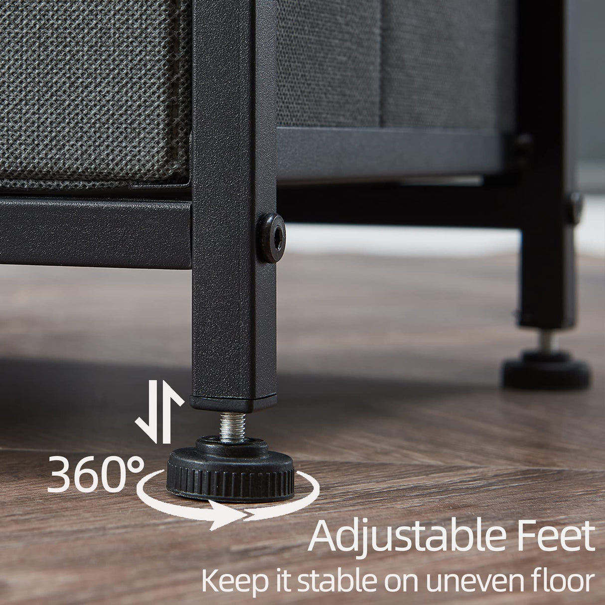 Nightstand with 2 Drawers, Bedside Table Small Dresser with Removable Fabric Bins