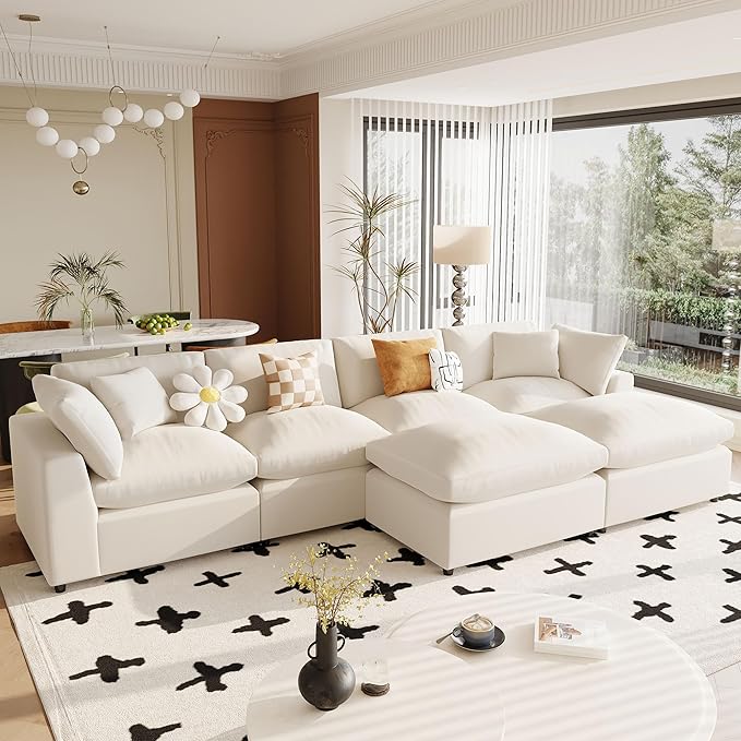 Modern Large U-Shape Sectional Sofa, 2 Large Chaise