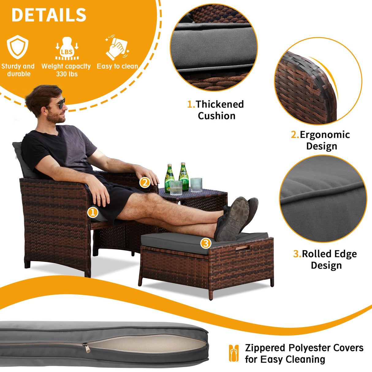 Balcony Furniture Patio Set Patio Bistro Set 5 Piece Wicker Patio Furniture