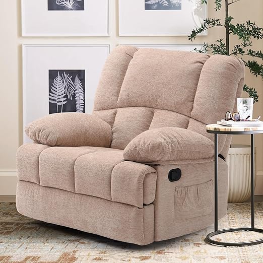 CloudEase Duo Recliner Sofa – 2 Seater Manual Pull Tab Reclining Couch with Soft Fabric for RV