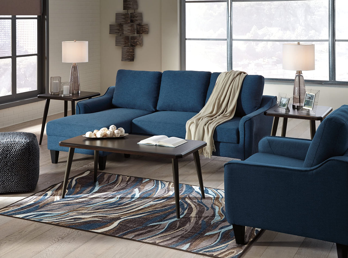 Jarreau Modern Sectional Sleeper Sofa Couch with Chaise Lounge, Blue