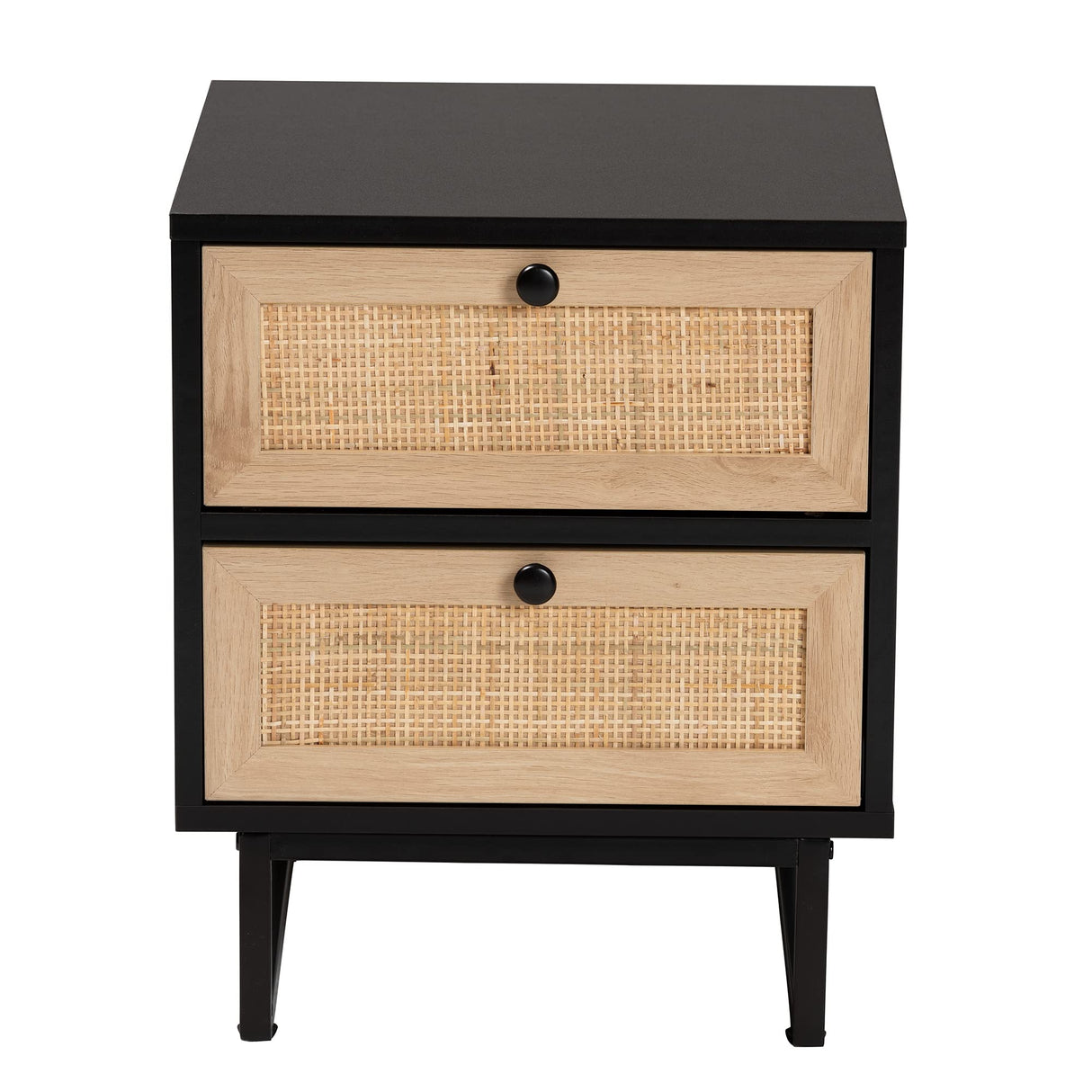 End Table, 2-Drawer, Espresso Brown/Black