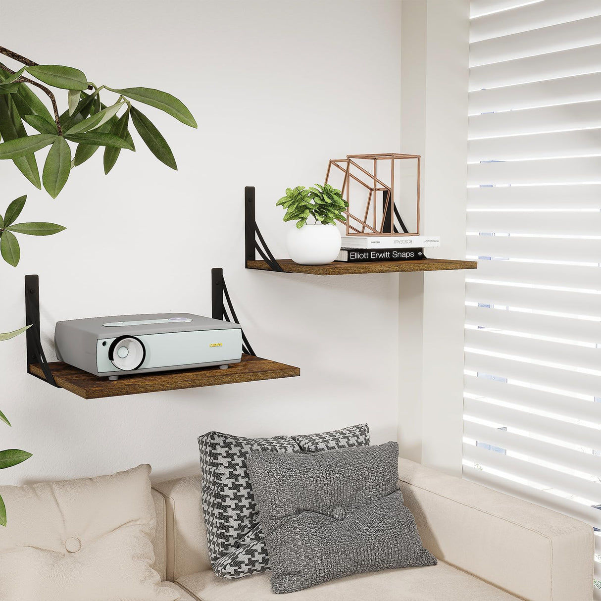 Deep Floating Shelves, 12 Inch Deep Floating Wall Shelves, Sturdy Engineered Wood Shelves