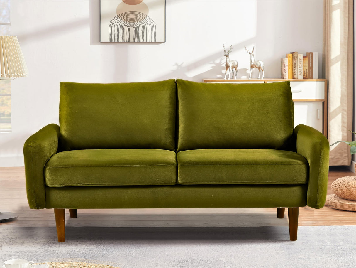 Kent Velvet Loveseat Sofa for Modern Living Rooms and Compact Spaces