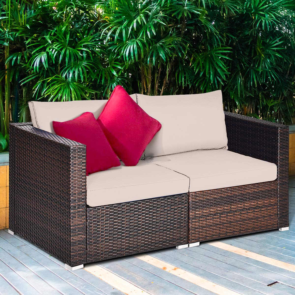Outdoor Wicker Corner Sofa Set