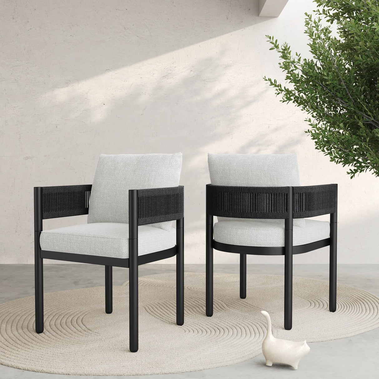 Outdoor Dining Chair Set of 2, 2 Pieces Patio Dining Chairs