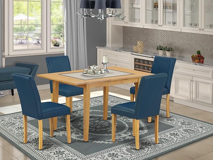 NOAB5-BLK-61 5 Piece Dining Table Set Includes a Rectangle Dining Room Table