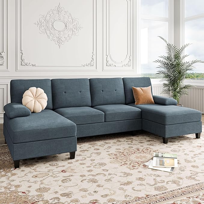 Sectional Sofa Couch, U-Shaped Sofa Couch with Double Chaise