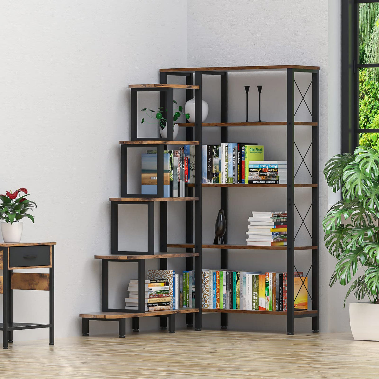 Large Corner Bookshelf Bookcase