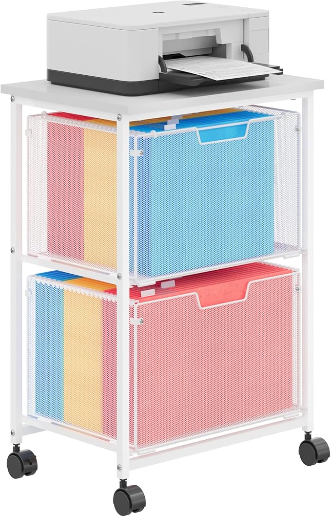 Letter/Legal Rolling File Cabinet Cart,2 Drawers Filing Cabinet for Home Office