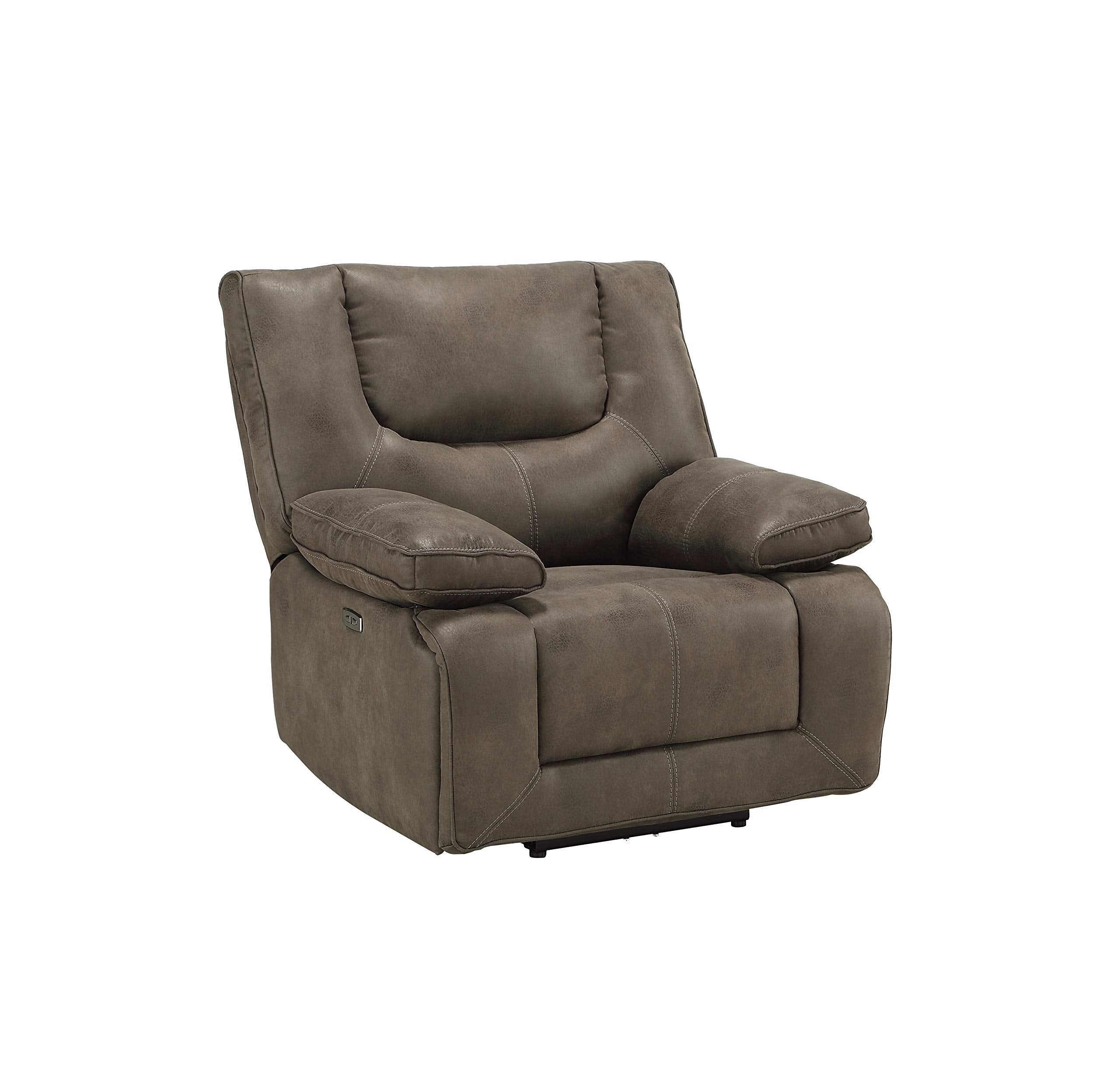 VoltLuxe Leather-Aire Recliner Chair with USB Dock & Push-Button Recline