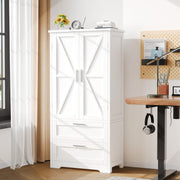 50.4" H Bathroom Storage Cabinet, Modern Floor Cabinet with Adjustable Shelfe