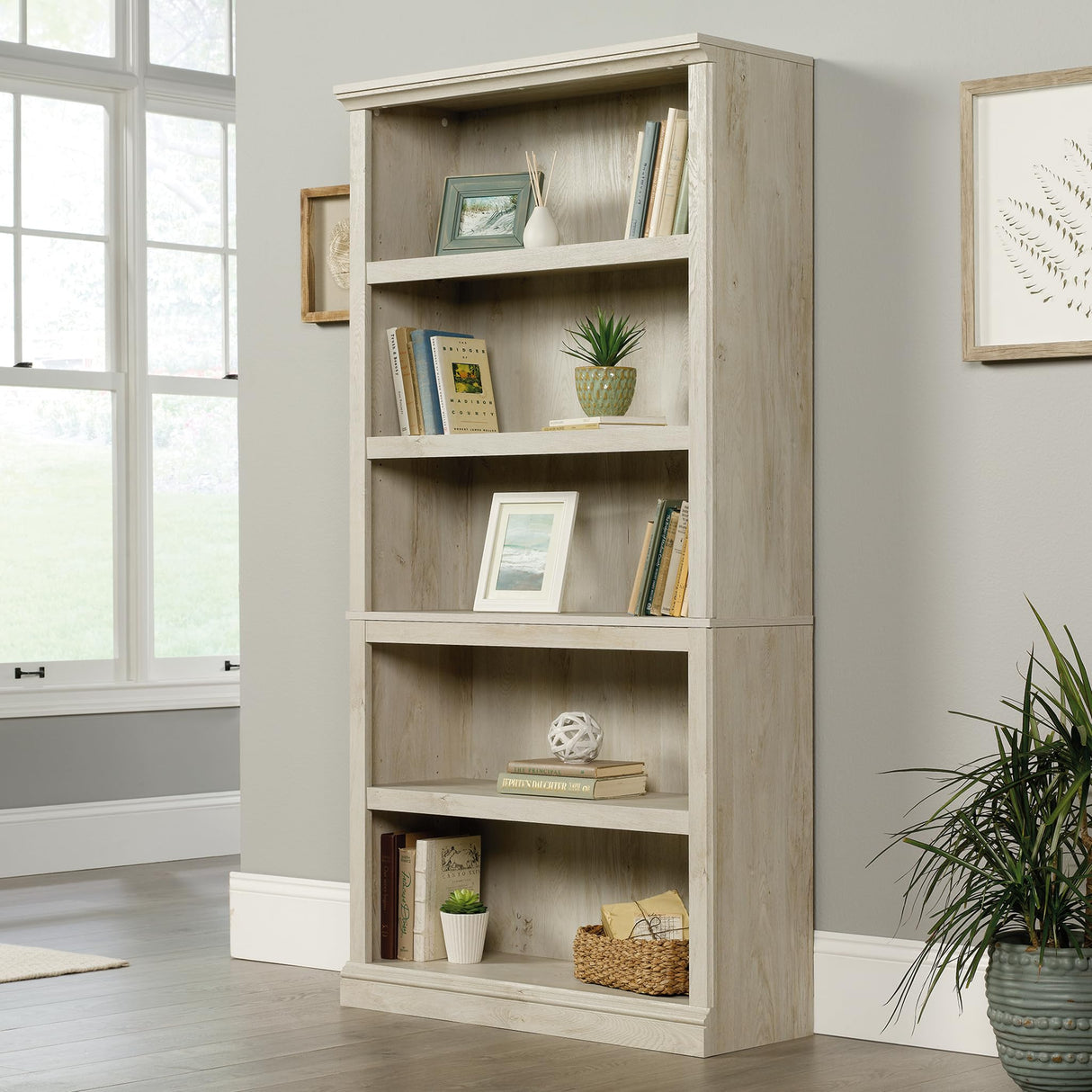 5 Tier Book Shelf Wooden Bookcase Multipurpose Bookshelf