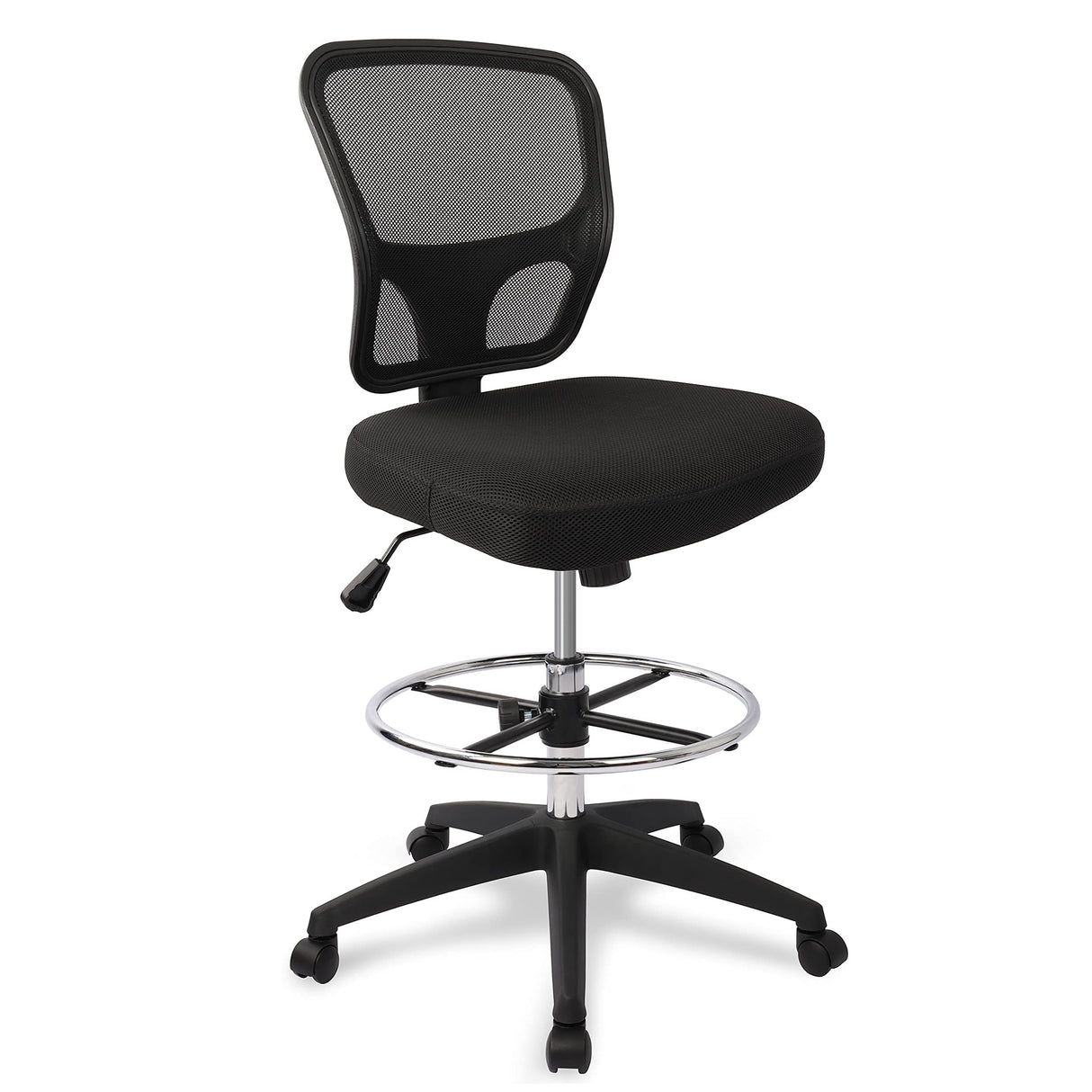 Ergonomic Drafting Chair with Footrest - Adjustable Height Tall Office Stool