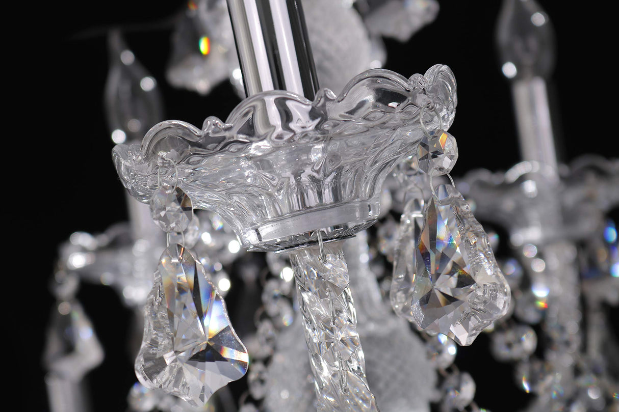 Clear 15 Lights K9 Crystal Chandelier Modern Luxurious Light Candle Pendant Lamp