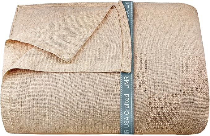 100% Cotton Blanket - Lightweight Summer Blanket Queen Size