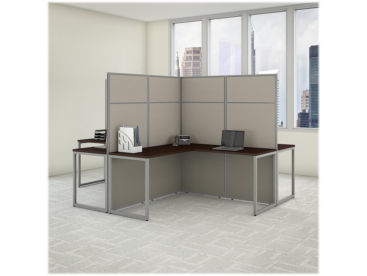 Furniture Easy Office 4 Person L Shaped Cubicle Desk Workstation with 66H Panels