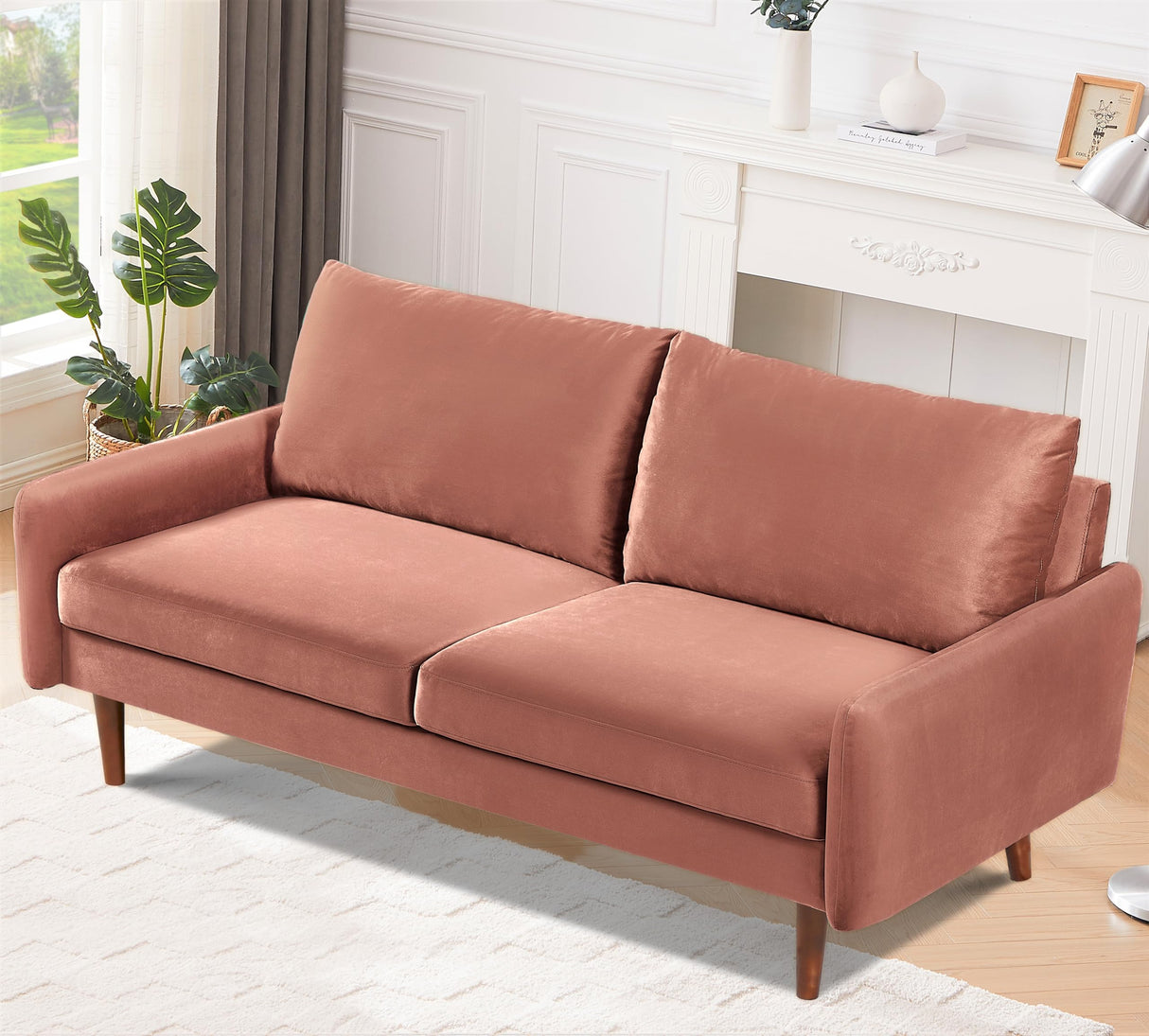 Kent Modern Velvet Sofa, Comfortable 3 Seater Couch for Living Rooms and Small Spaces