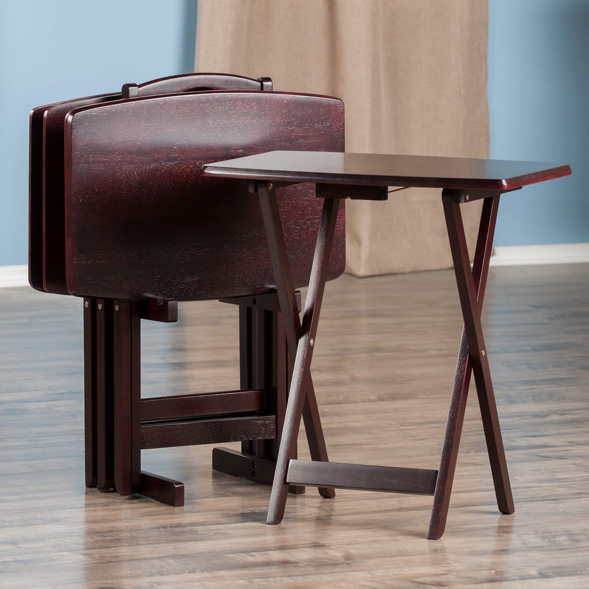 Wood Dylan Snack Table Espresso, 23.6"W x 15.75"D x 25.5"H