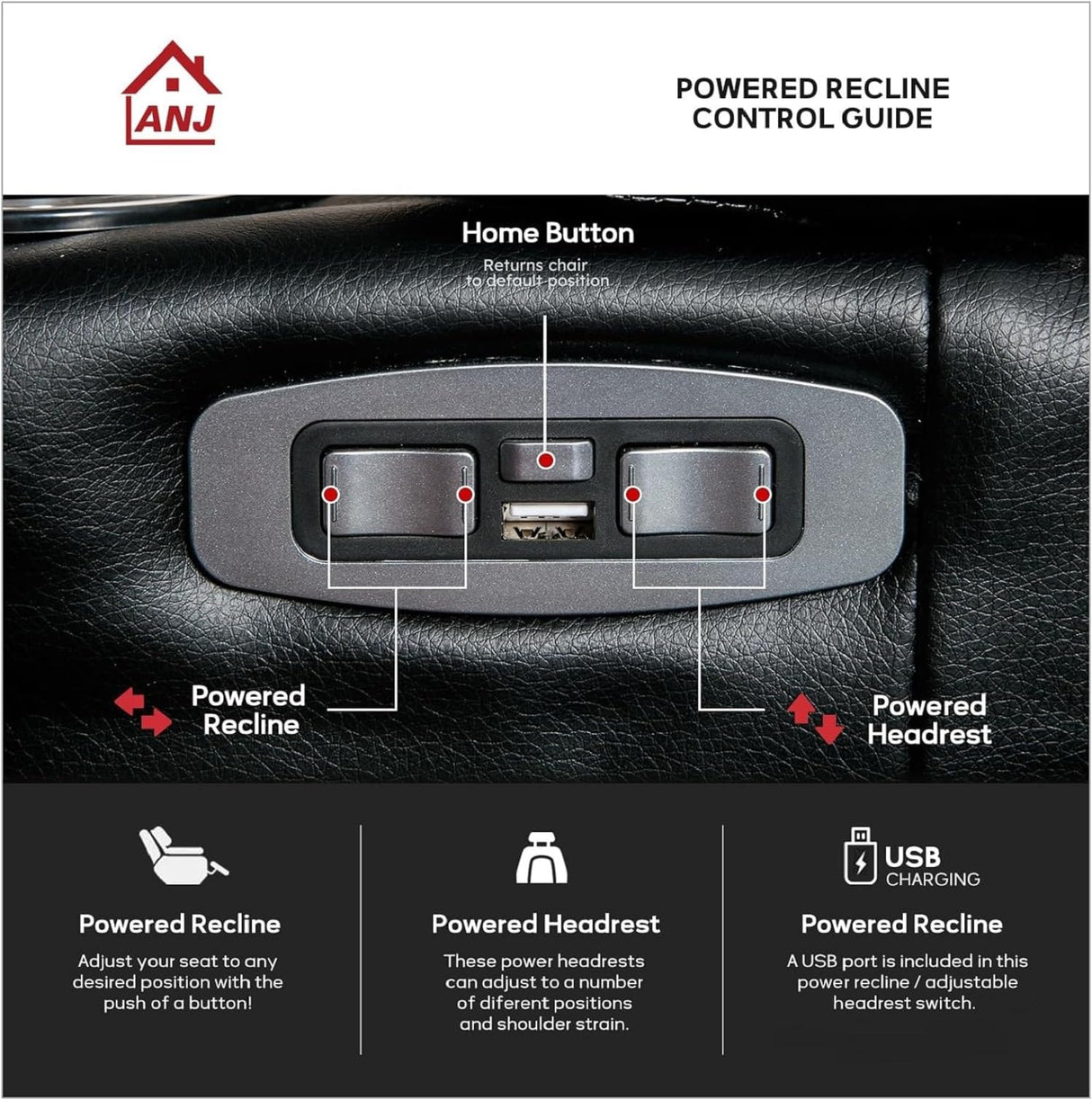 Electric Power Recliner Chair with Adjustable Powered Headrest