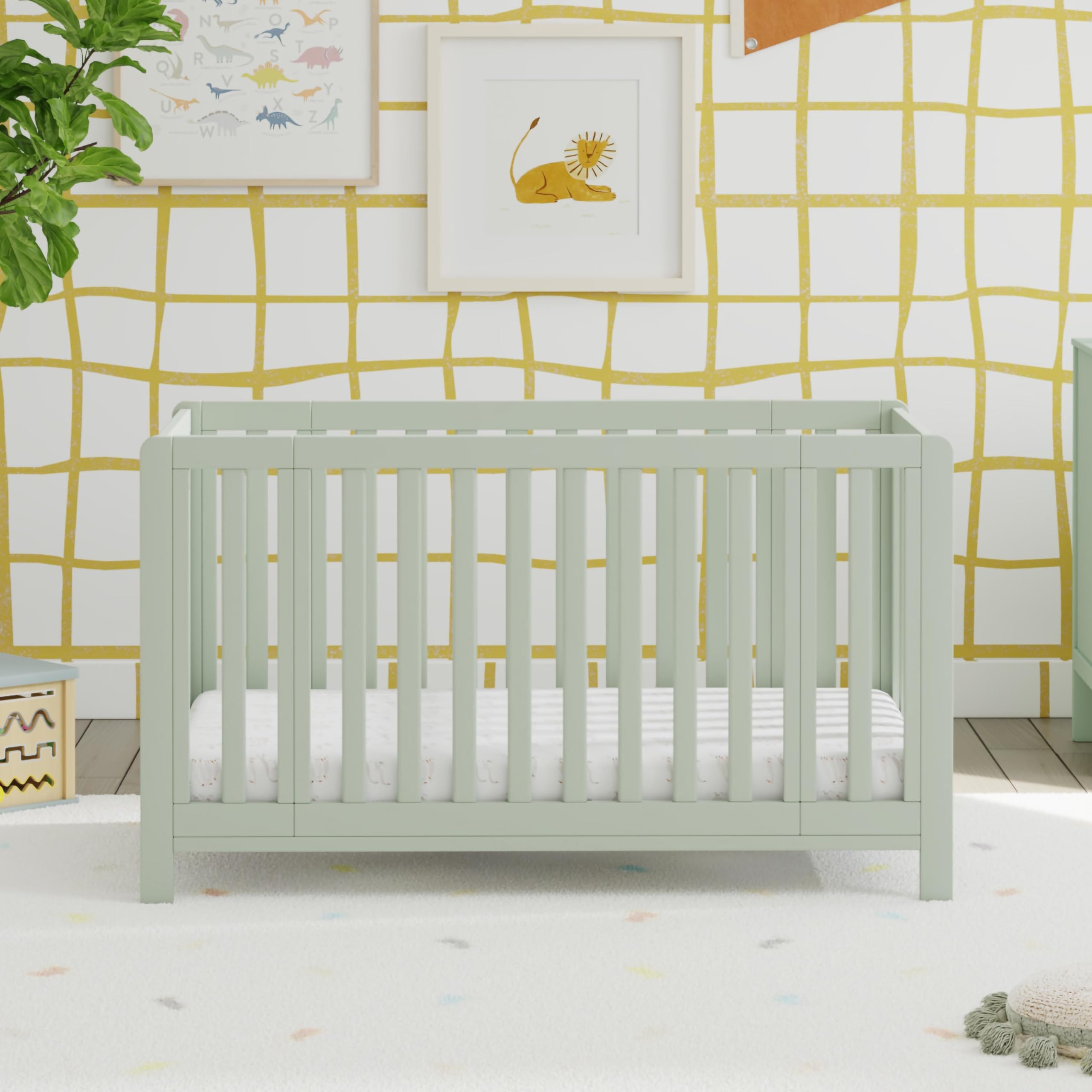 Colby Grow 6-in-1 Convertible Crib - Portable Bassinet, Full-Size Baby Crib