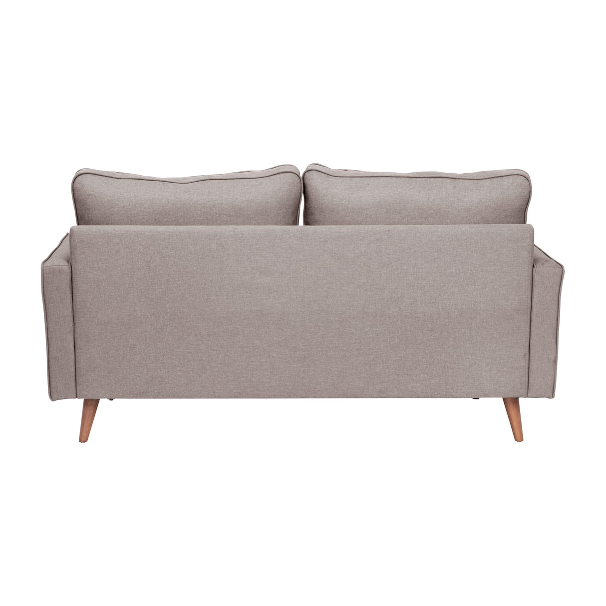 Hudson Mid-Century Modern Loveseat - Slate Gray Faux Linen Upholstery - Buttonless