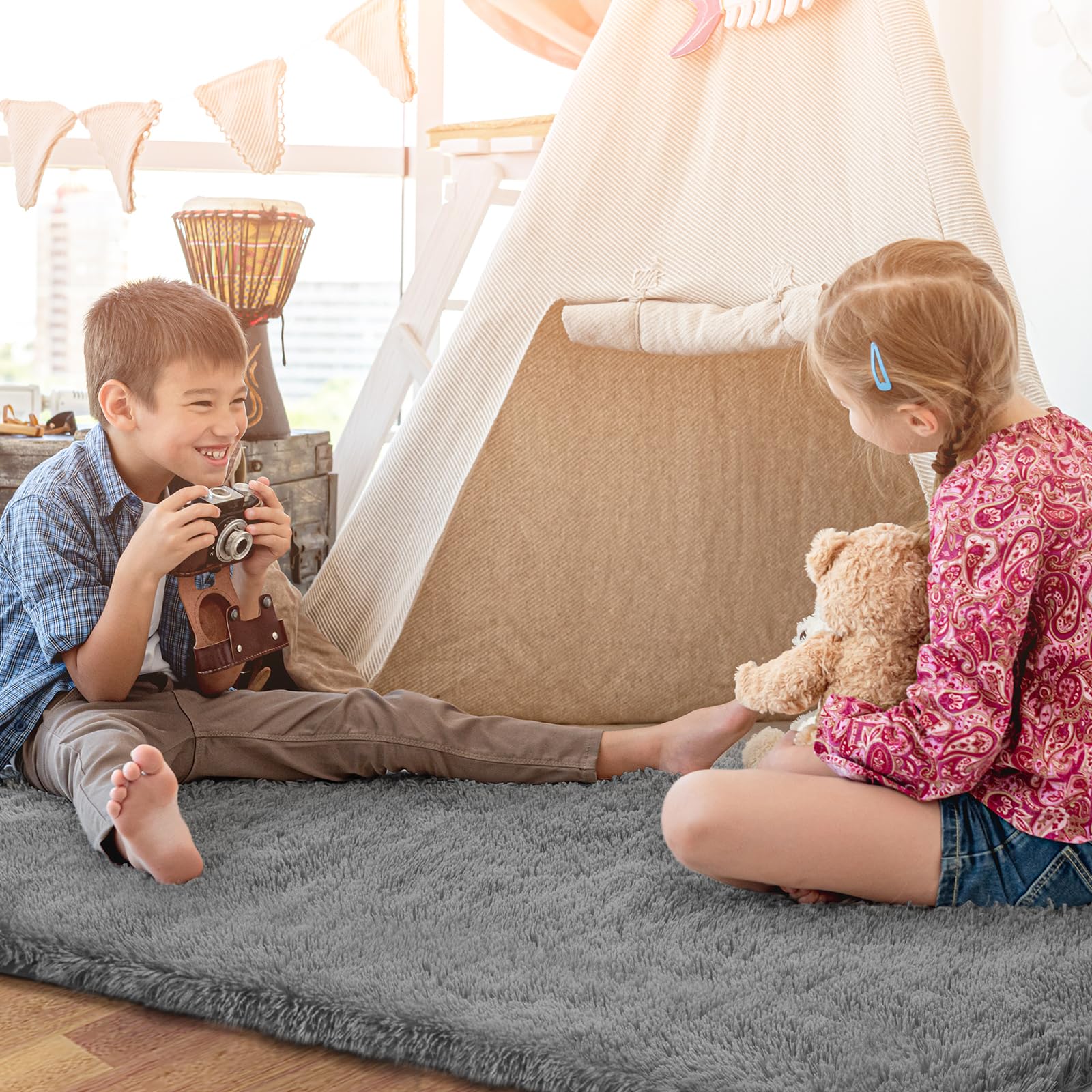 8x10 Area Rugs for Living Room, Luxury Fluffy Shag Fuzzy Plush Soft Modern Area Rugs