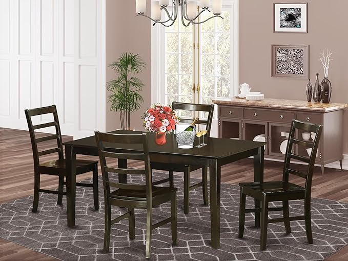 CAPF6-CAP-W 6 Piece Dining Table Set Contains a Rectangle Wooden Table and 4 Dining Room