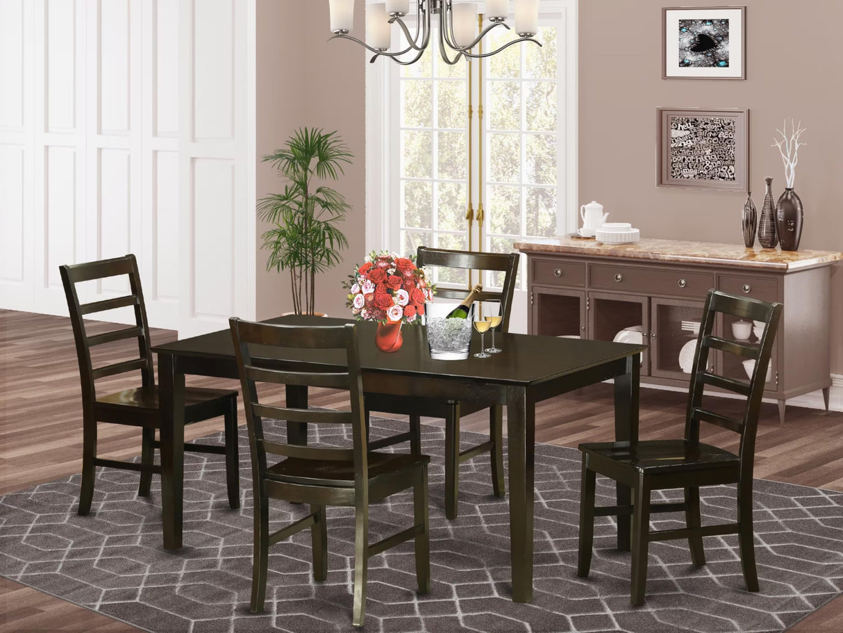 Furniture CAPF5-CAP-W 5 Piece Dining Room Table Set Includes a Rectangle Kitchen Table