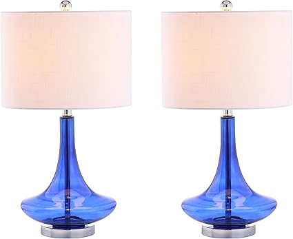 Set of 2 Table Lamps Cecile 25.5" Glass Teardrop LED Table