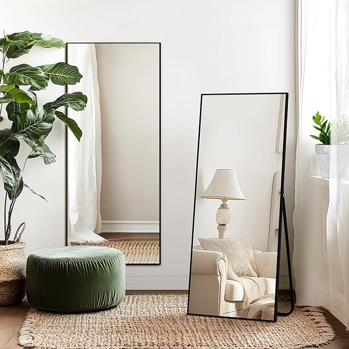 Arched Full Length Mirror with Stand, Gold Mirror