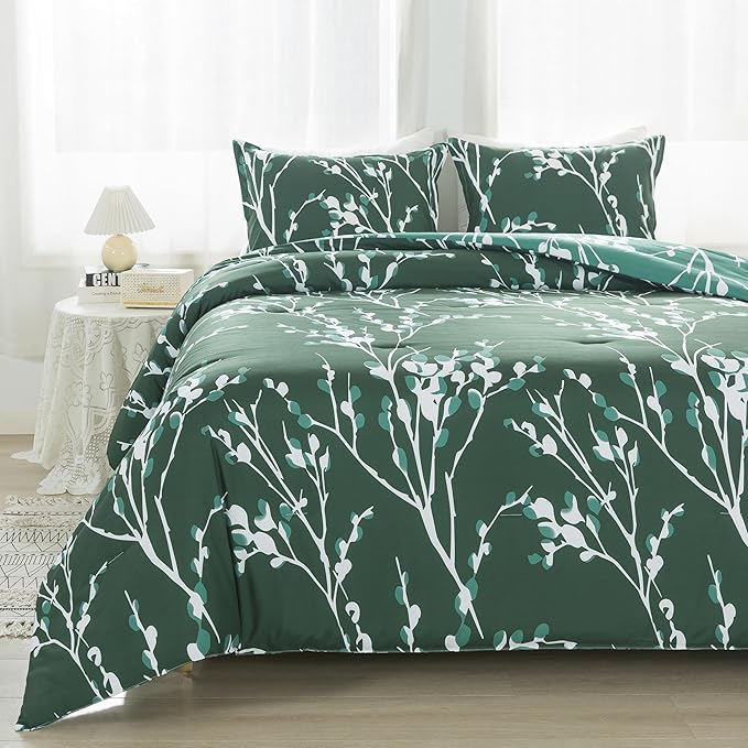 3 Pieces Soft Lightweight Microfiber Branches Comforter Bedding Set