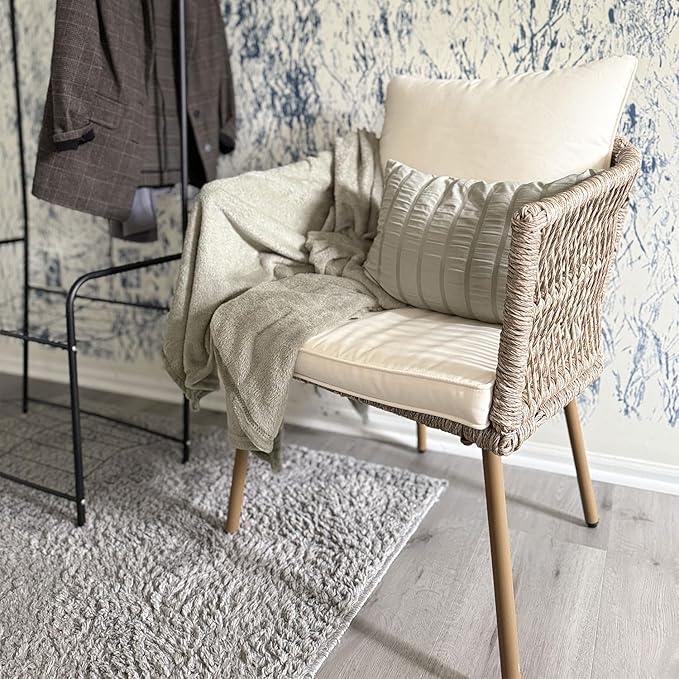 Outdoor Dining Single Sofa Chair, Indoor-Outdoor Wicker Bistro Chairs