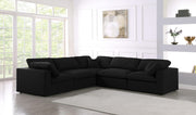 Contemporary Deluxe Comfort Modular Sectional, Soft Linen Textured Fabric