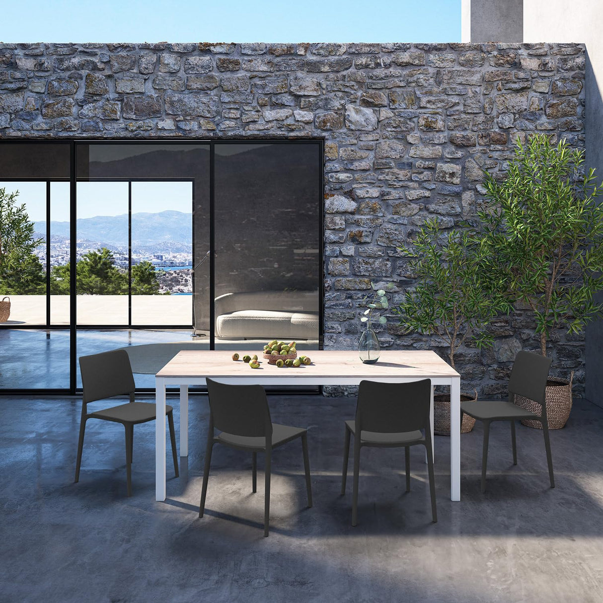 Maiori Modern Stacking Plastic/Resin Patio Dining Side Chair Indoor/Outdoor