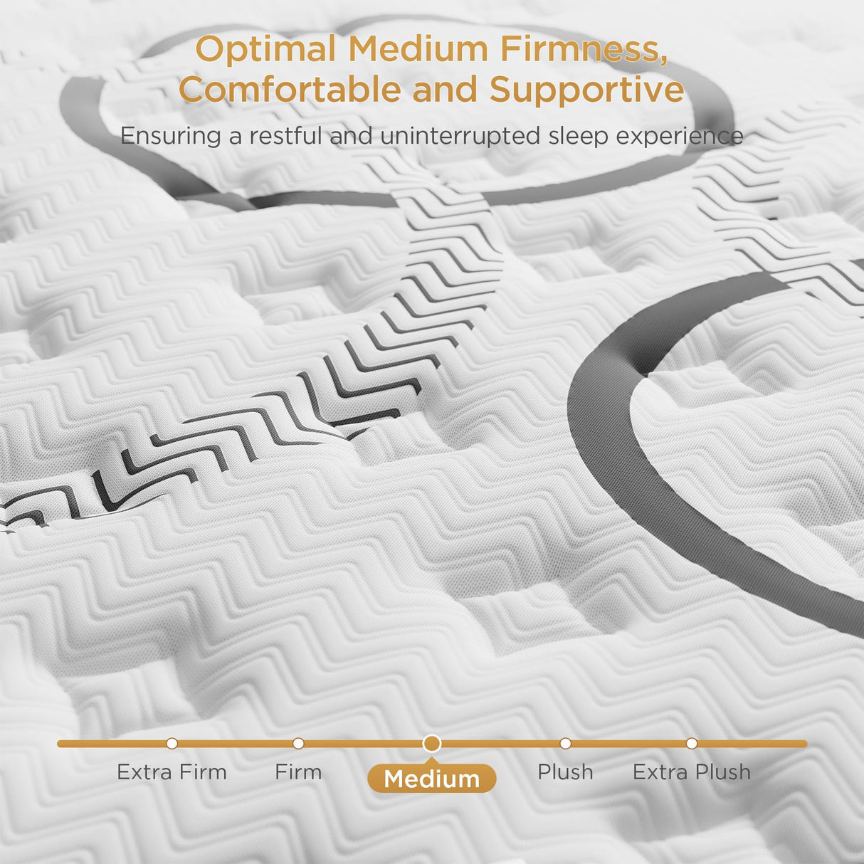 14 Inch King Hybrid Mattress - Euro Top Medium Firm with Lumbar Support