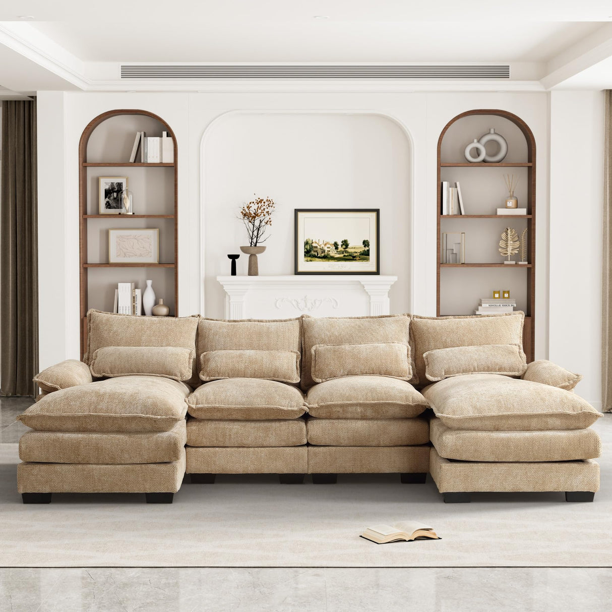 Modern Chenille Modular Comfy Sofa Cloud Couch for Living Room