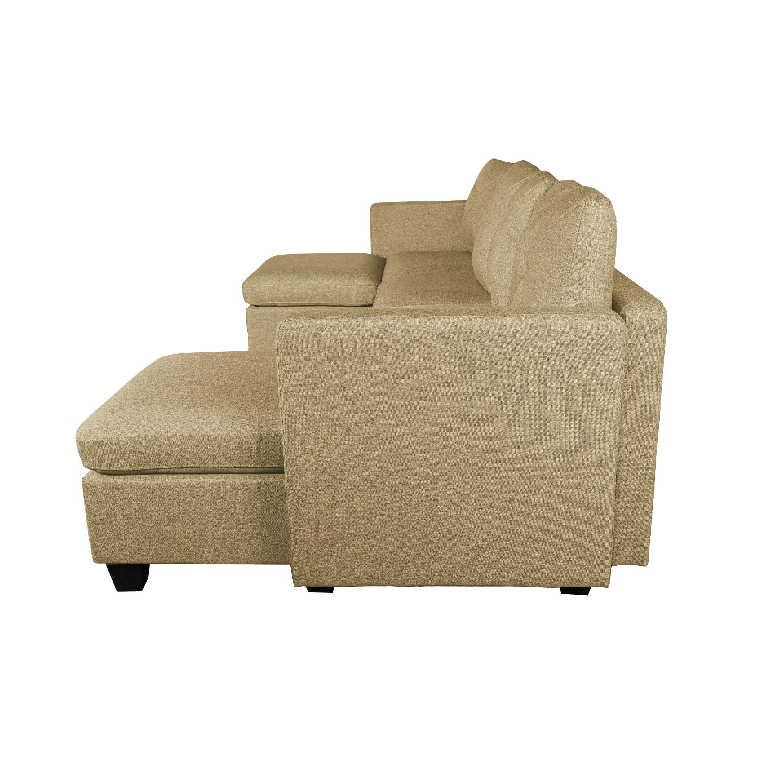 Modular Sectional Sofa, Linen Fabric Convertible U Shaped Couch