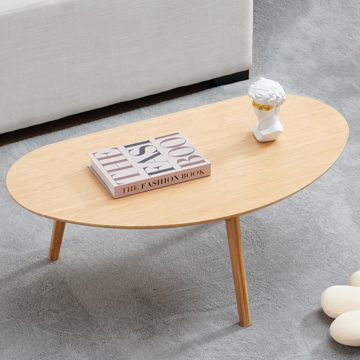 Small Oval Coffee Table Mid Century Modern for Living Room