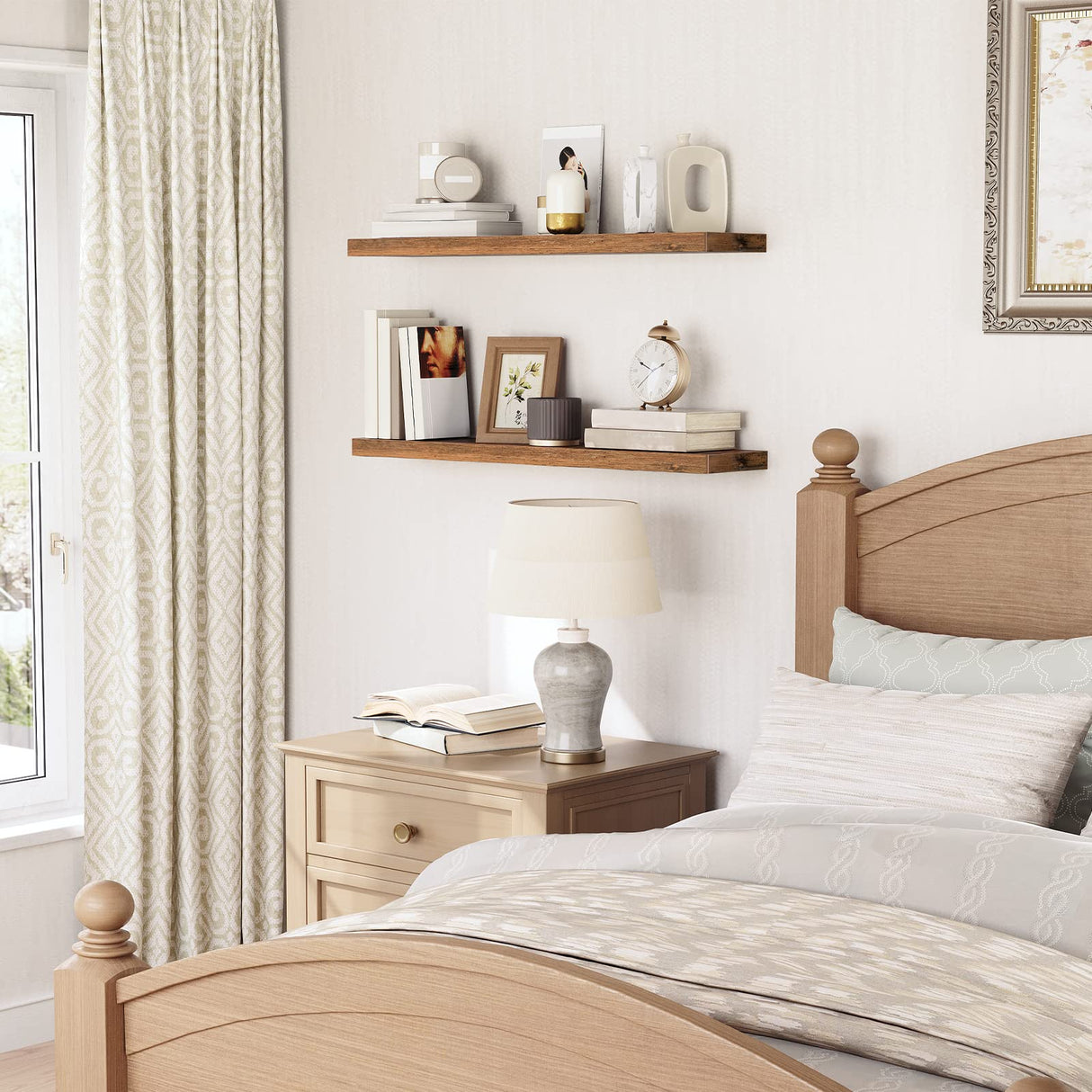 Floating Shelves and Corner Shelf Wall-Mounted, 39.4" Wall Shelf Set of 2,